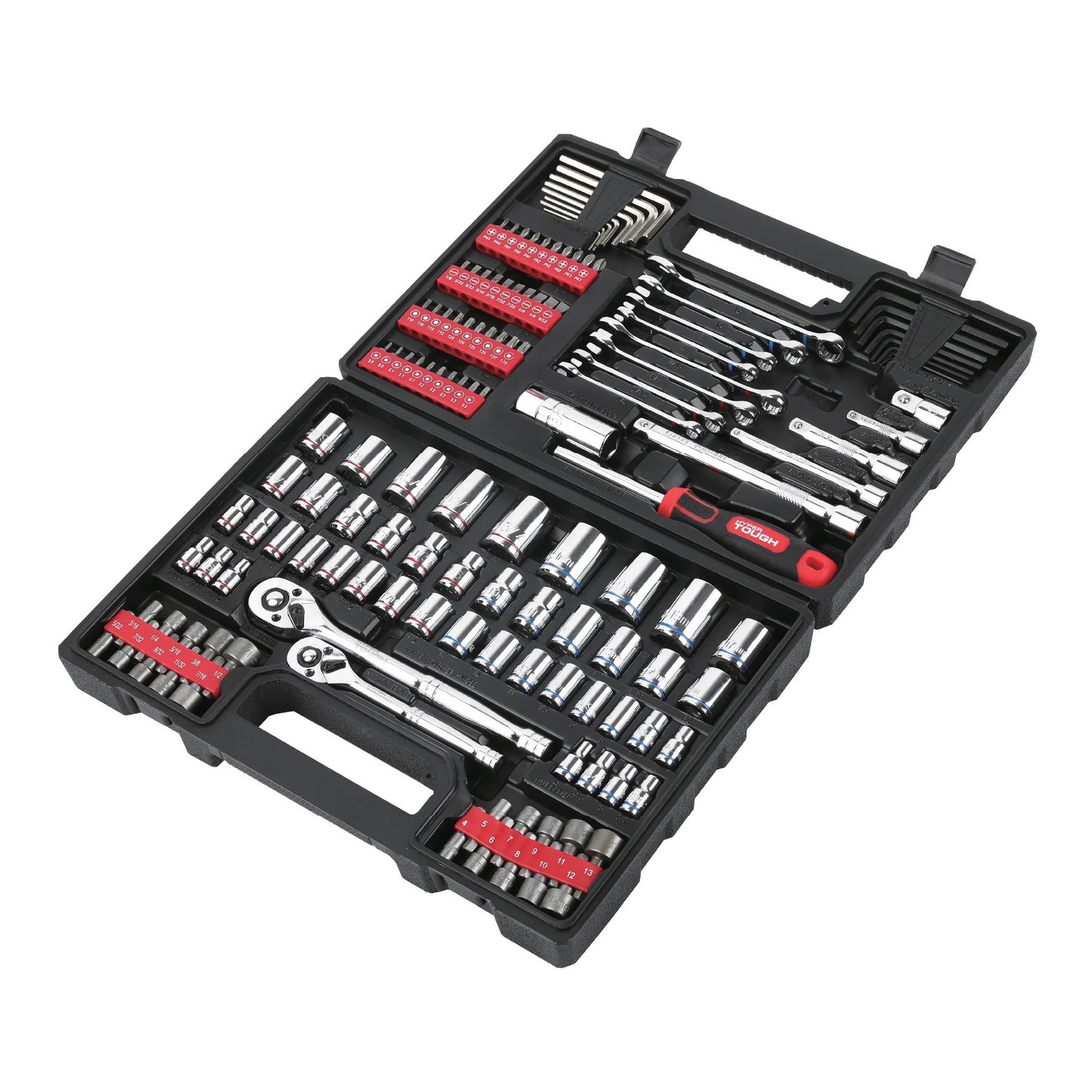 144-Piece 1/4, 3/8 and 1/2-Inch Drive Mechanics Tool Set, Chrome Finish