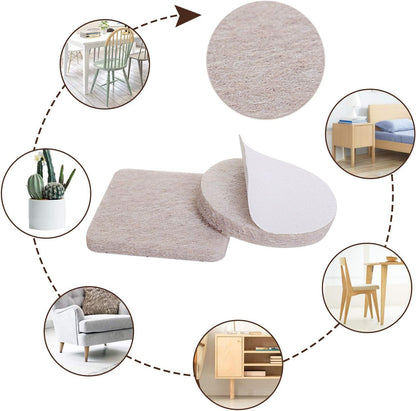 Felt Furniture Pads for Hardwood Floors -36 Pcs 2" Premium Floor Protectors for Furniture, Felt Pads for Chair Legs, Beige