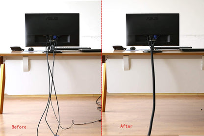 10Ft - 3/4 Inch Cord Protector Wire Loom Tubing Cable Sleeve Split Sleeving for USB Cable Power Cord Audio Video Cable – Protect Cat from Chewing Cords - Black