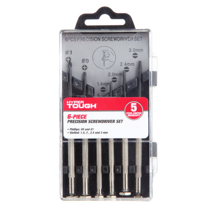 6 Piece Precision Philips and Slotted Screwdriver Set TS80037R, Steel