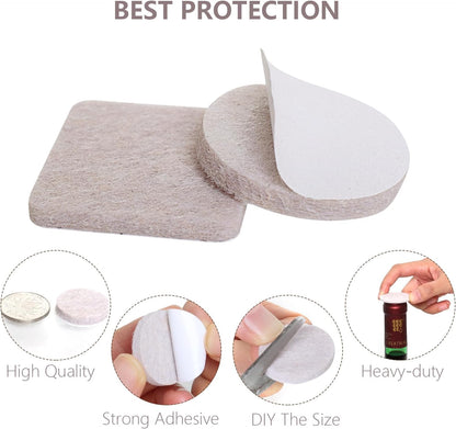 Felt Furniture Pads for Hardwood Floors -36 Pcs 2" Premium Floor Protectors for Furniture, Felt Pads for Chair Legs, Beige