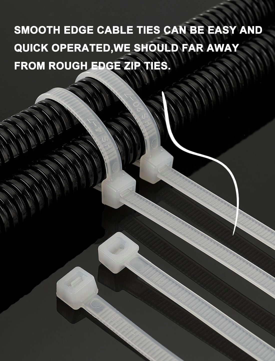 10 Inch UV Resistant Wide Zip Ties (100 Pack) Plastic Cable Ties Heavy Duty Black Outdoor Zip Ties 10 Inch X 0.3 Inch,120 LBS Strength